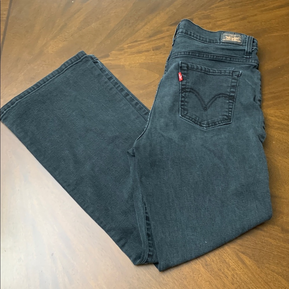 🎄 LEVI’S Black Perfectly Slimming 512 Boot Cut Jeans 12